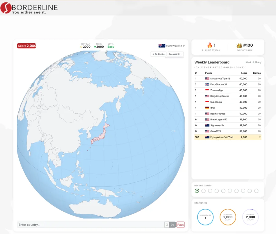 Borderline interactive globe